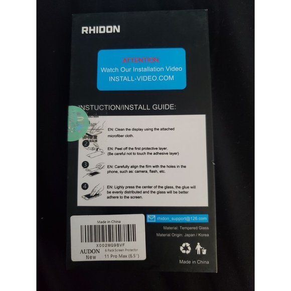New Rhidon Glass Screen Protector PRO+ - iPhone 11 Pro Max 6.5" - Picture 3 of 4